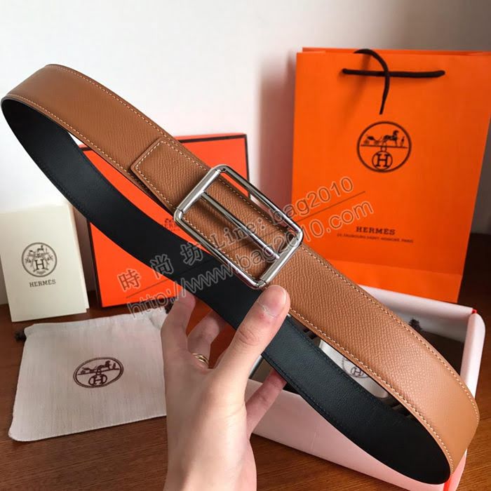 HERMES皮帶 官網同步 雙面小牛皮腰帶 愛馬仕雙面男皮帶  hgh1958